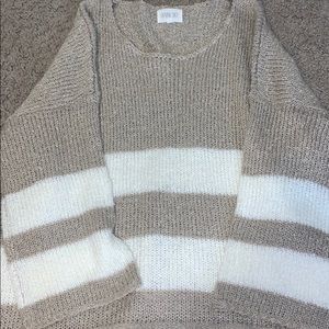 Tan Striped Sweater